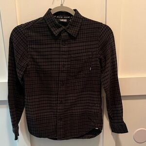 Vans Boys  Dark Checkered Button Down Shirt size Small 10